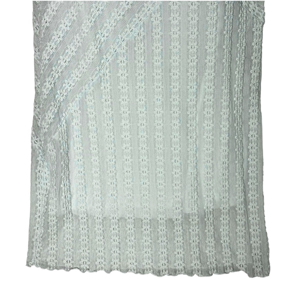 Kirious Y2K Slip Dress Sz M Stretch Embroidered Lace Mint Green Midi Strappy - Picture 3 of 11